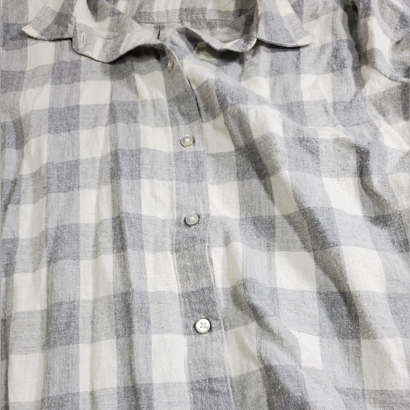 Soft Surroundings Plaid Lace Trim Top - Picture 7 of 13